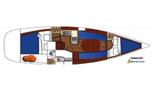 Sailboat BENETEAU Océanis 323 Clipper Planimetria della barca