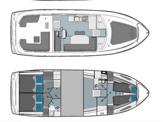 Motorboat BAVARIA E40 FLY- model 2017 Boat design plan